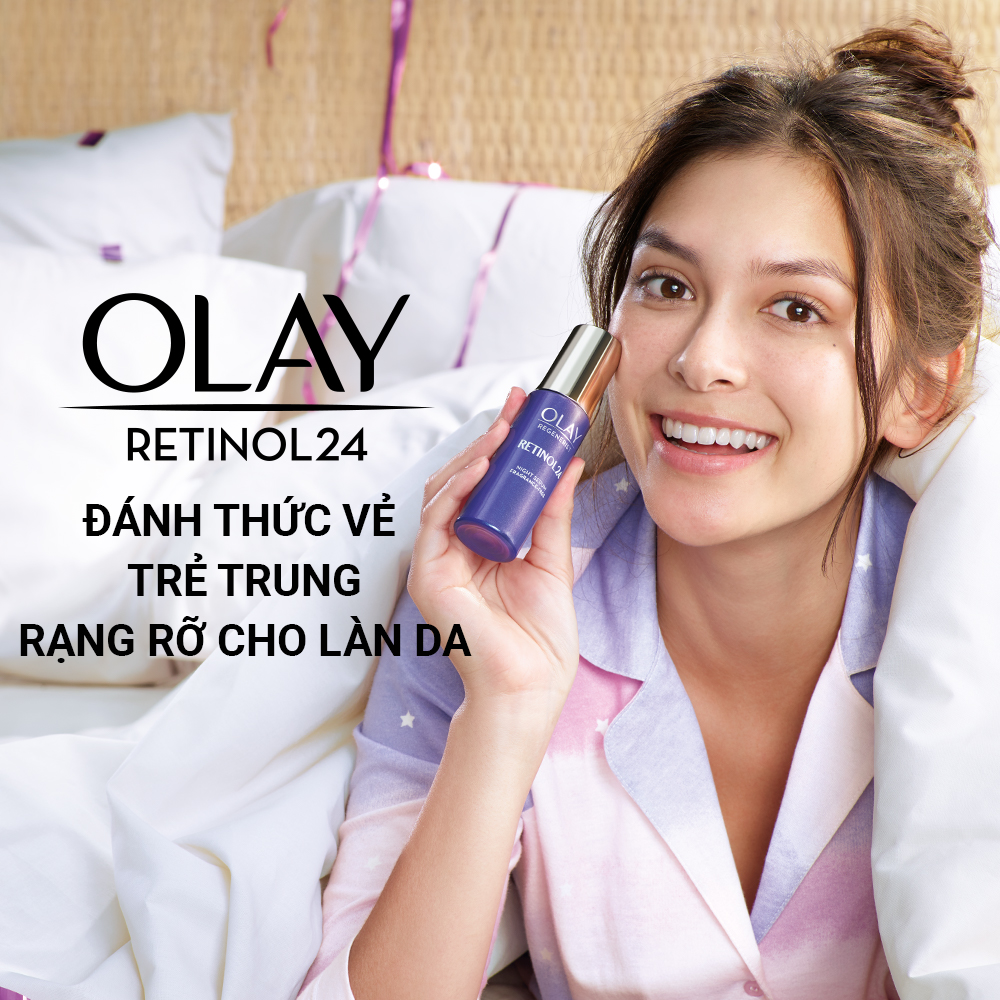 Combo OLAY Ngăn Ngừa Lão Hóa Chiết Xuất Retinol24: Kem Dưỡng Ban Đêm 50g Và Serum 30ml