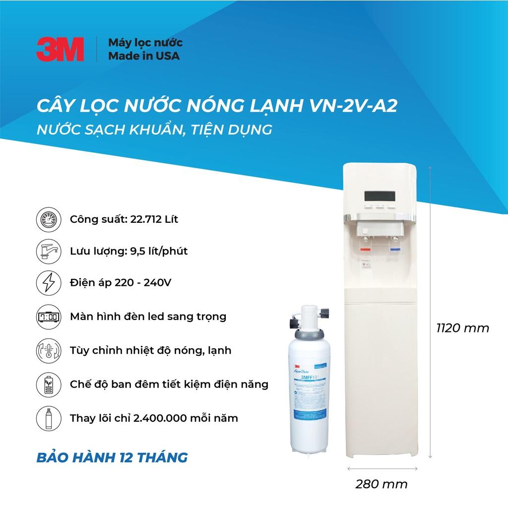 Cây Lọc Nước Nóng Lạnh 3M VN2V-A2 Có Bảng Điện Tử (Sử Dụng Máy 3M FF100) - Hàng Chính Hãng