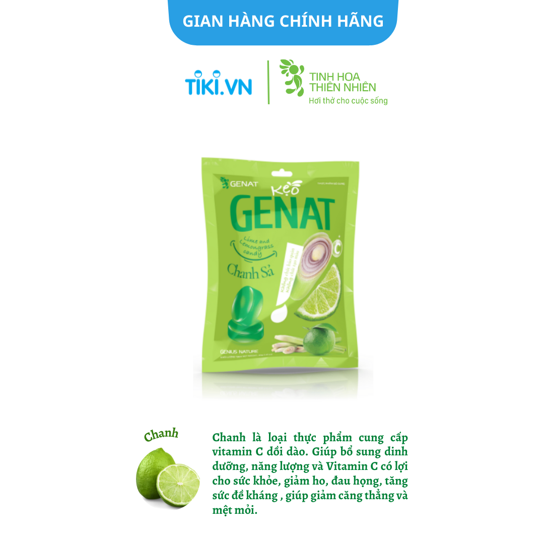 Kẹo ngậm Genat Chanh Sả (Túi 20 viên)