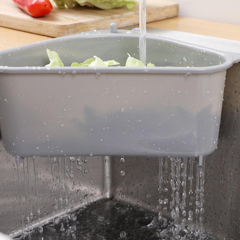 Multifunctional Corner Sink Drain Rack Shelf Suction Cup Sink Drain Basket Bowl Sponge Holder Kitchen Bathroom Storage Organizer