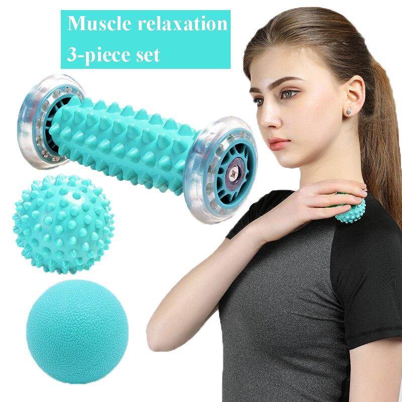 Yoga Foot Massage Ball Plantar Fascia Roller Muscle Relaxation Sports Fitness Balls Peanut Transmembrane Ball Body Exercise Set