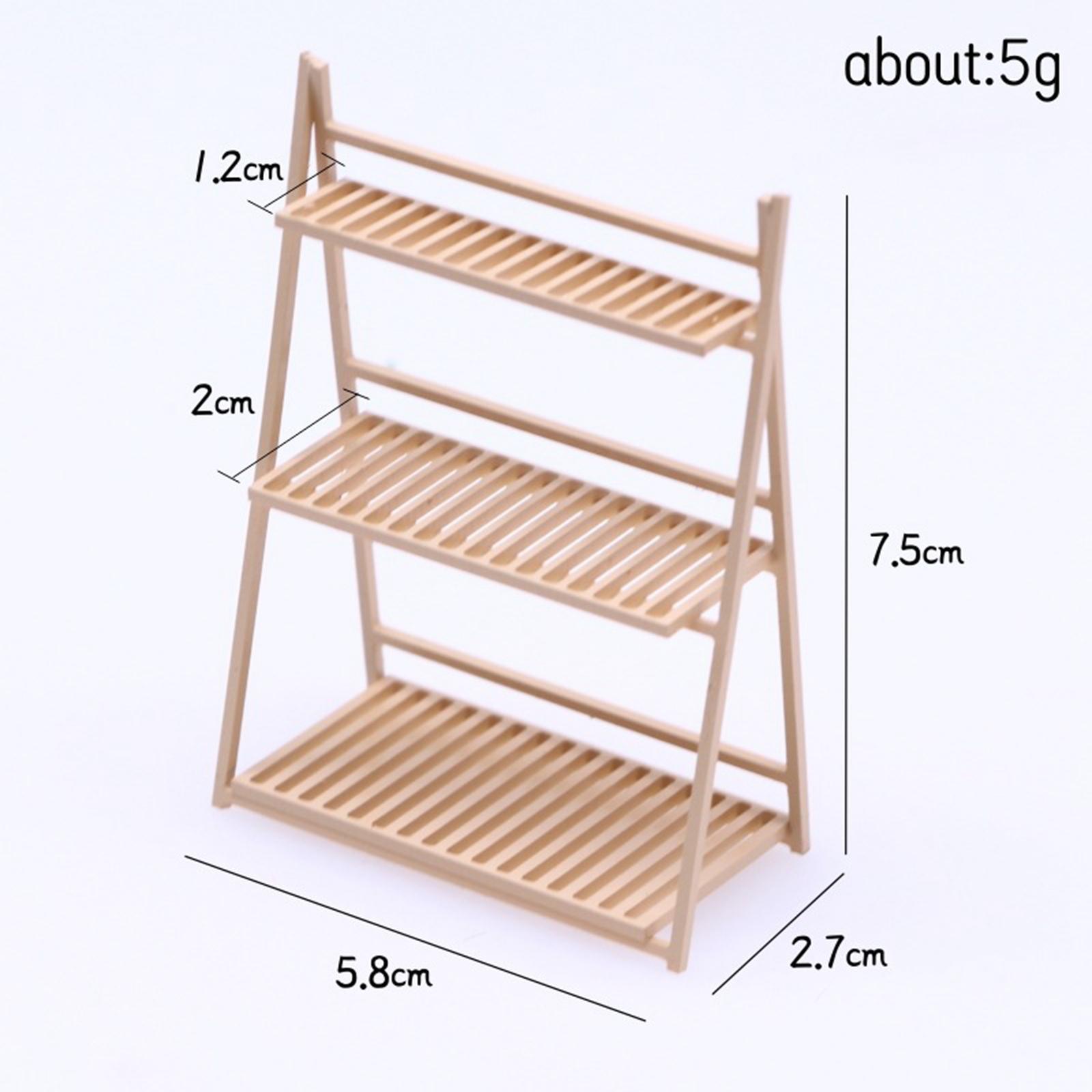 1:12 Scale Miniature Plant Stand, Dollhouse Furniture, Mini Display Shelf Dollhouse Accessories for Boys Girls Birthday Gifts