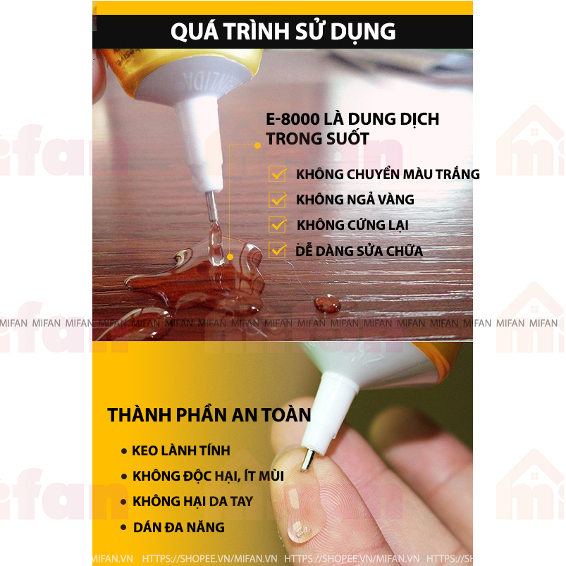 Keo E8000 50ml BULAIEN - Keo Dán Thủ Công Handmade, Keo Dẻo Acrylic Dán Gioăng Ron Màn hình điện thoại - MIFAN PHÂN PHỐI CHÍNH HÃNG