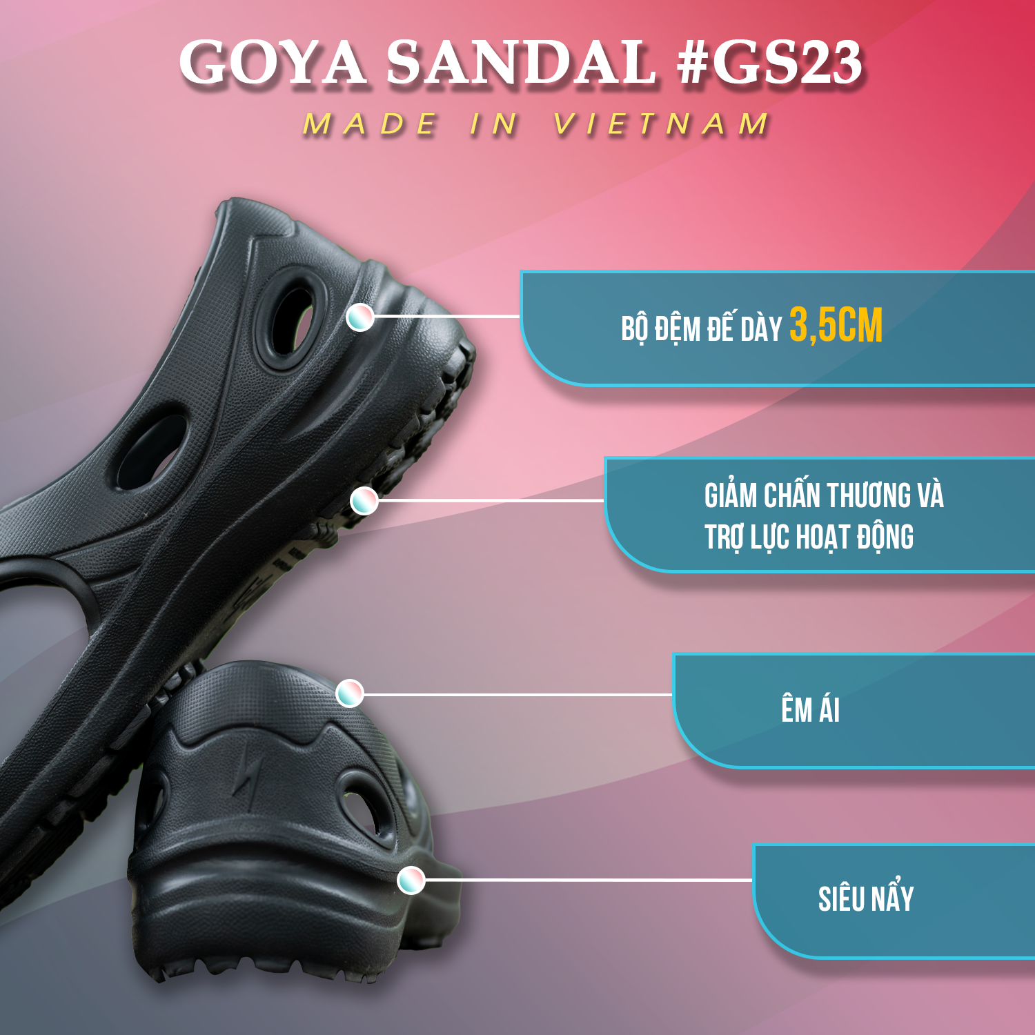 [HOT] Dép Thể Thao Cao Cấp Goya Sandal GS23 - Màu Đen