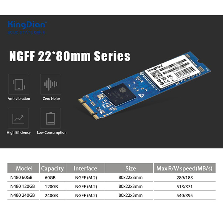 Ổ Cứng SSD KingDian N480 240GB Size 80*22*3 mm -Hàng Chính Hãng