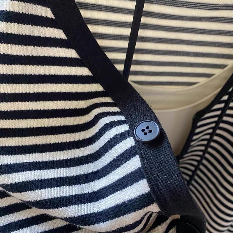 Cardigan kẻ sọc nỉ thu đông