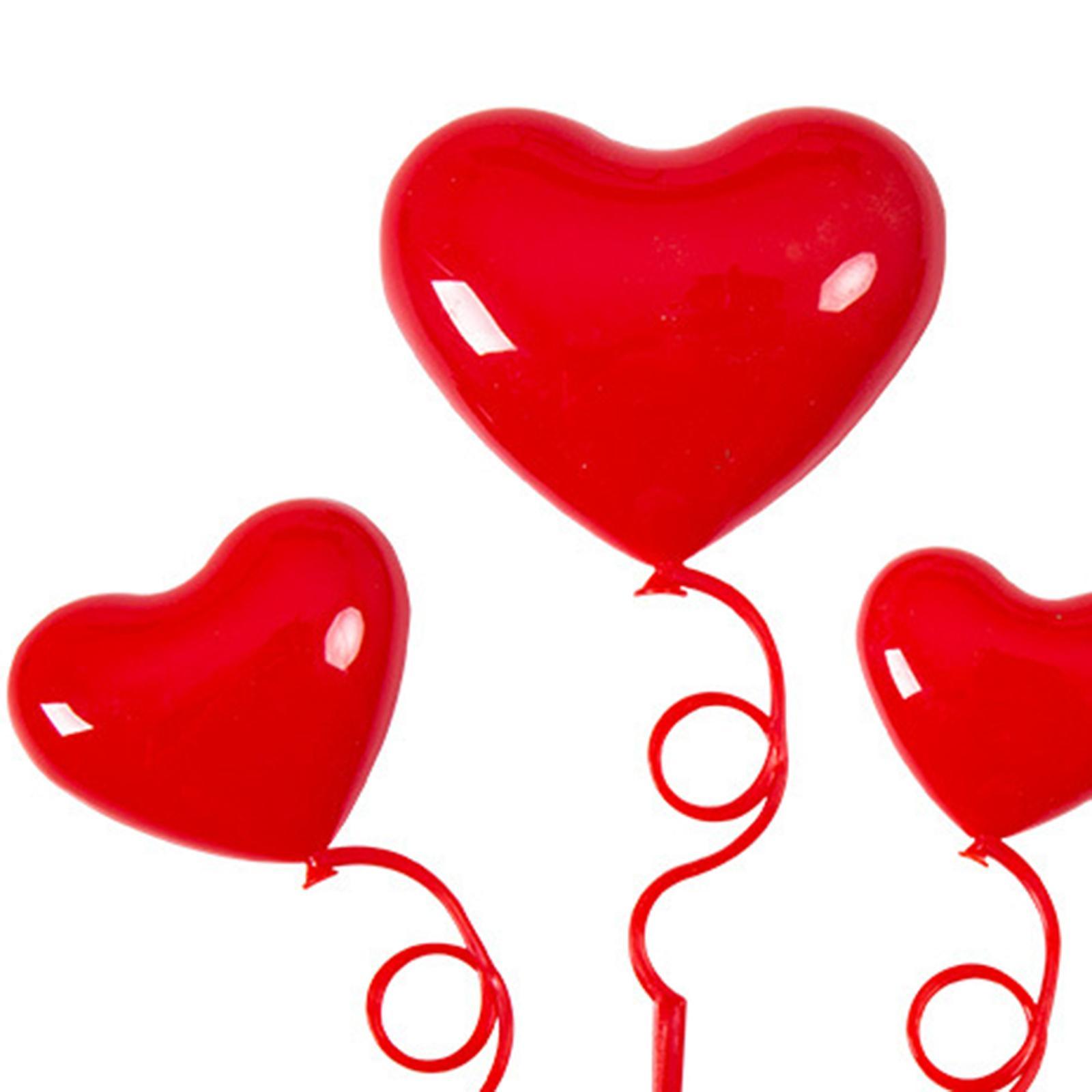 4Pcs Cake Decorations Heart Shape 3D Love Ornaments for Thanksgiving Wedding