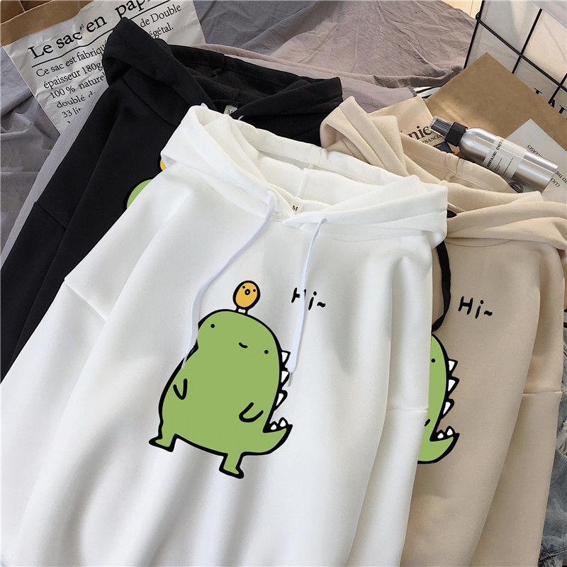 ÁO KHOÁC HOODIE UNISEX FORM RỘNG KHỦNG LONG HI CUTE DỄ THƯƠNG