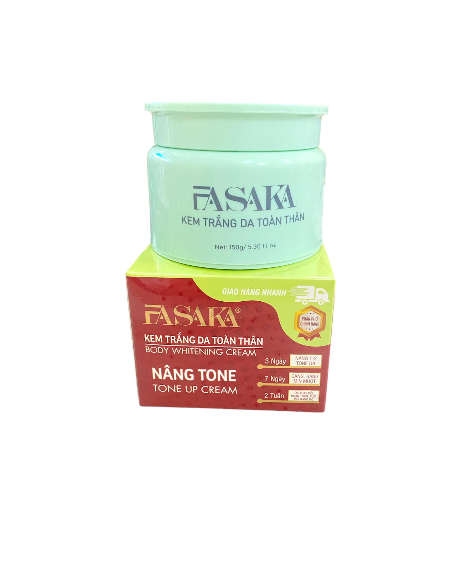 Combo Kem Cốt Dưỡng Trắng Da Body Fasaka 150g Và Kem Chống Nắng Fasaka SPF50/PA++++ 60ml