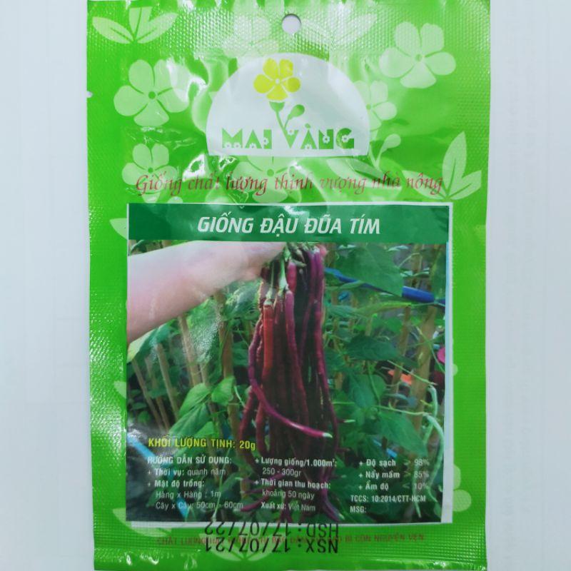 Hạt giống Đậu đũa xanh, đậu đũa tím leo giàn, đóng gói 20gr hoặc 10gr tùy loại