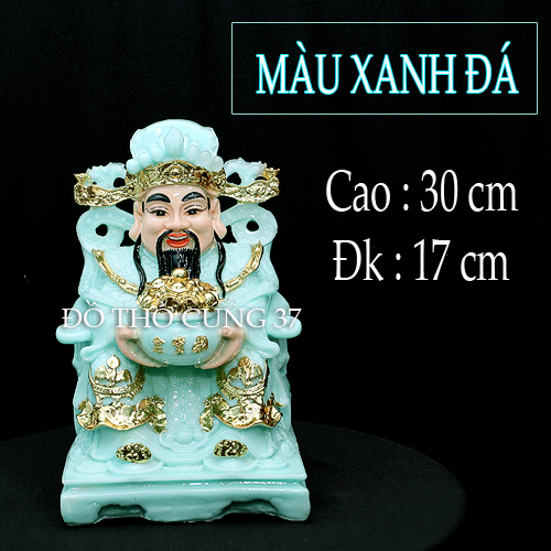 [ Cao 25 cm , 30 cm ] TƯỢNG ÔNG THẦN TIỀN -  XANH ĐÁ [ COMPOSITE + BỘT ĐÁ