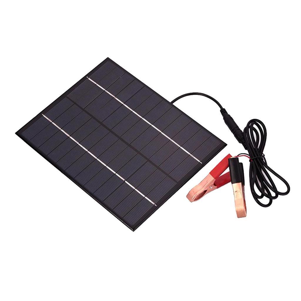 Solar Panel 12V Battery Charger Kit with Battery Clip Marine Boat RV Car
