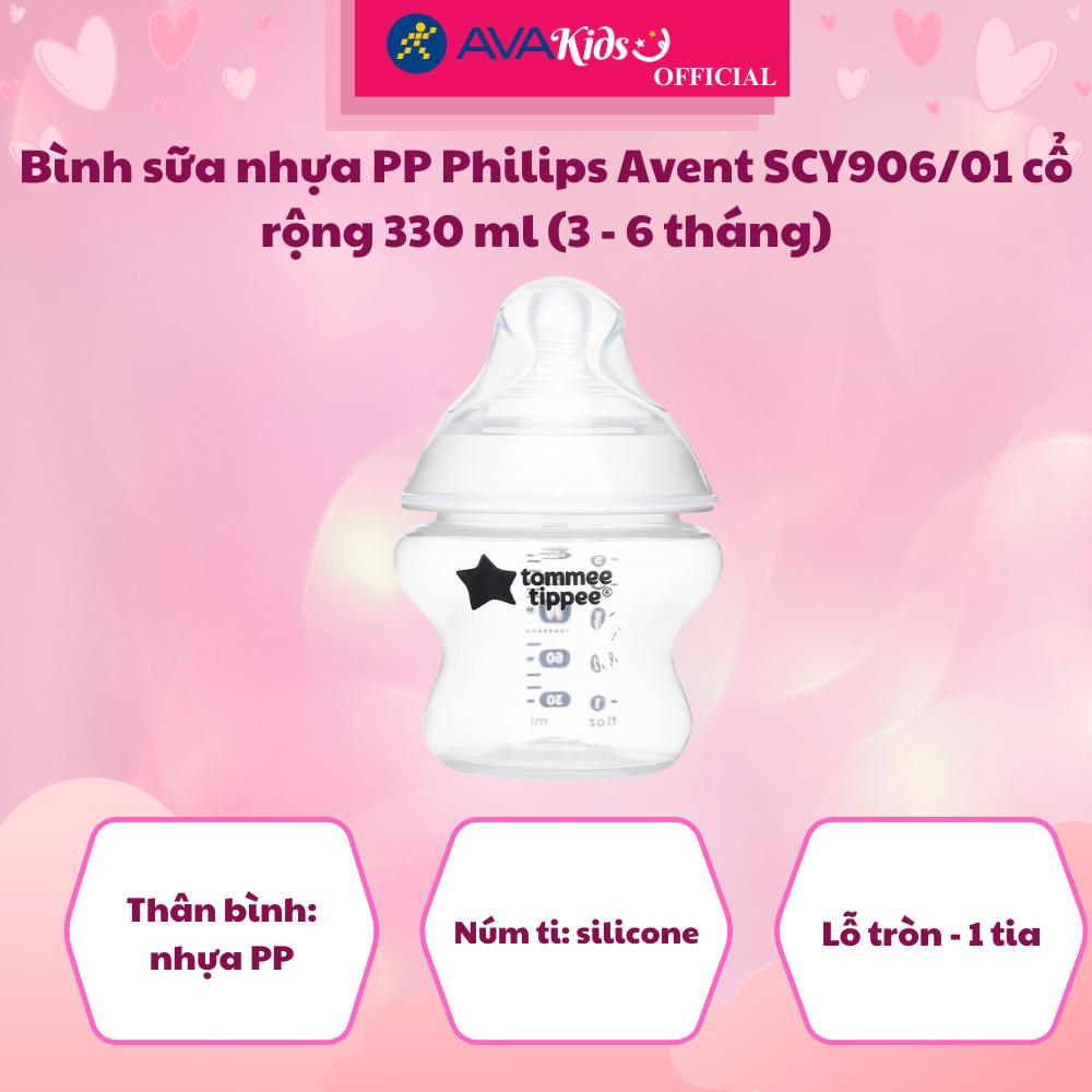 Bình sữa nhựa PP Tommee Tippee Natural Start 423901 cổ rộng 150 ml (0 - 3 tháng) - Hàng Chính Hãng