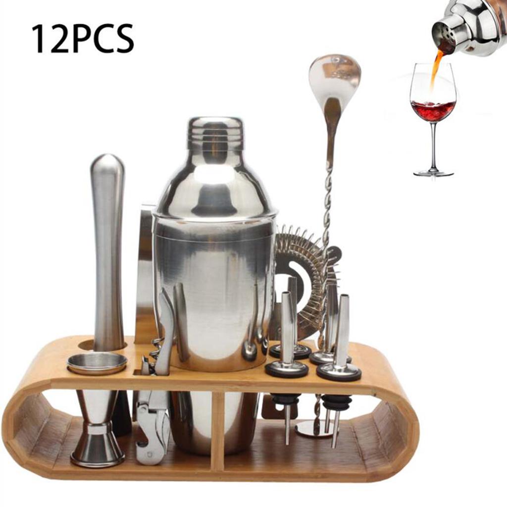 Bartender Kit Cocktail Shaker Bar Set,12-in-1 Stainless Steel Utensils Tools
