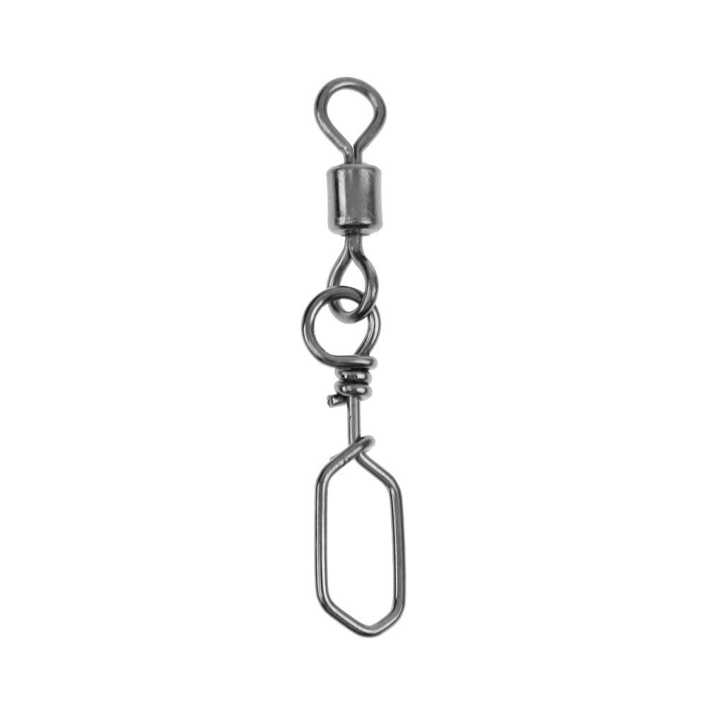 5 Size Fishing Swivels Snap Strong Ring Fishing Swivels Fishing Connector for Saltwater Silver Carp Fishing Accessories