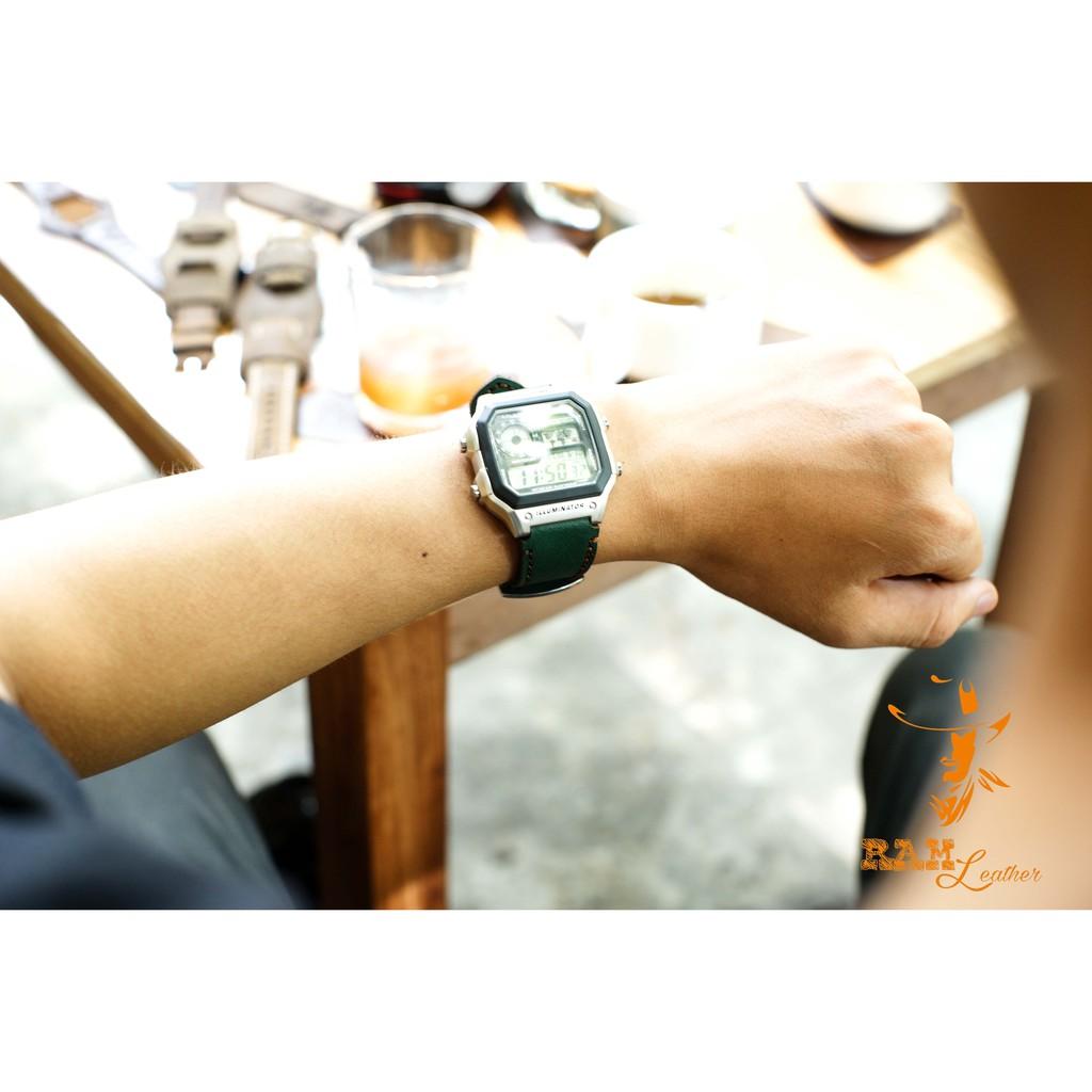 DÂY ĐỒNG HỒ DA BÒ THẬT SIZE 18MM - CHÍNH HÃNG RAM LEATHER