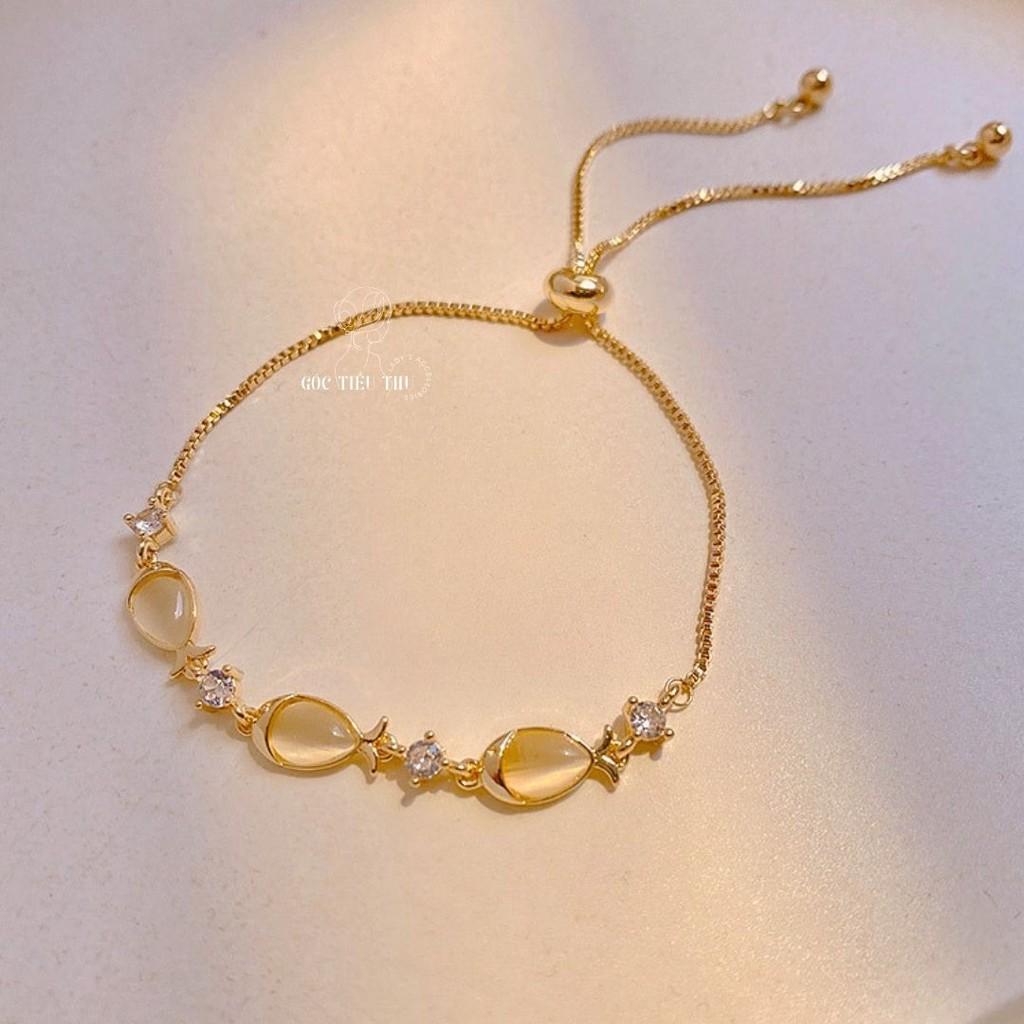 Vòng Tay Họa Tiết Hình Con Cá Đính Đá Sang Trọng Với Thiết Kế Tinh Tế - MS-006
