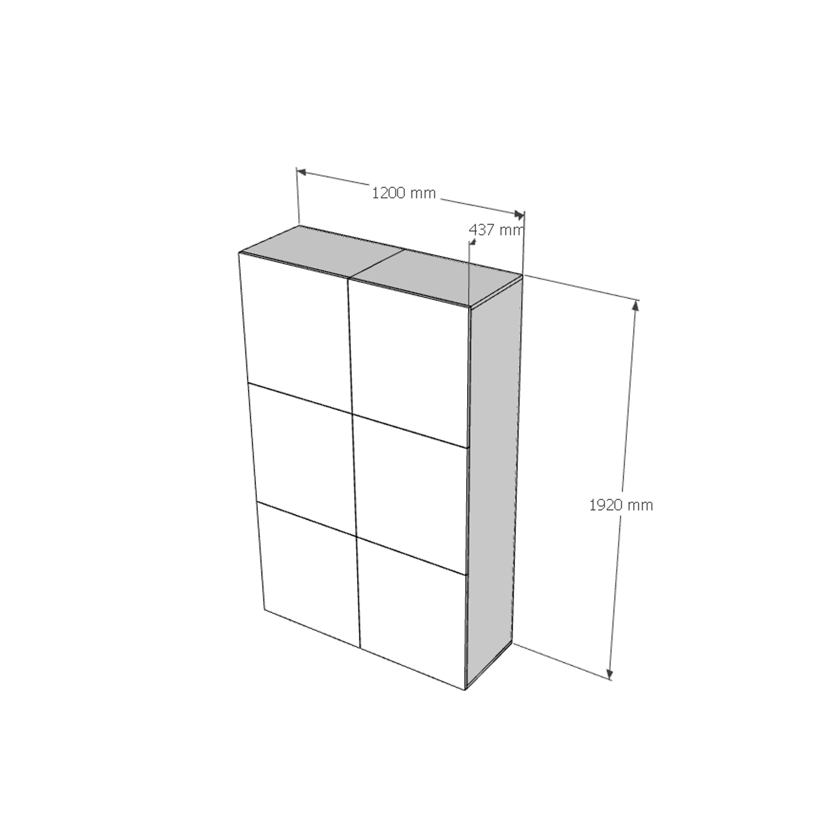 [Happy Home Furniture] SCANDINA, Tủ quần áo 6 cánh mở ,120cm x 44cm x 192cm ( DxRxC), TCM_086