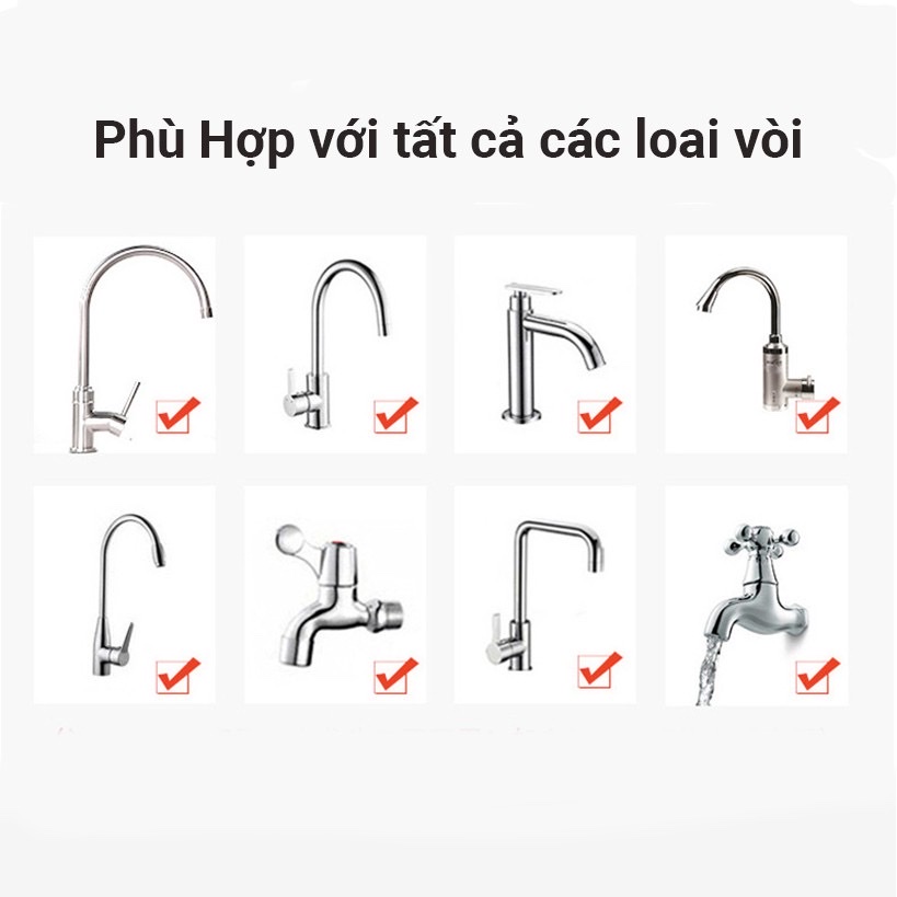 Vòi tăng áp suất ,đầu vòi nối rửa bát tăng áp xoay 360 độ cho bồn rửa chén có than hoạt tính