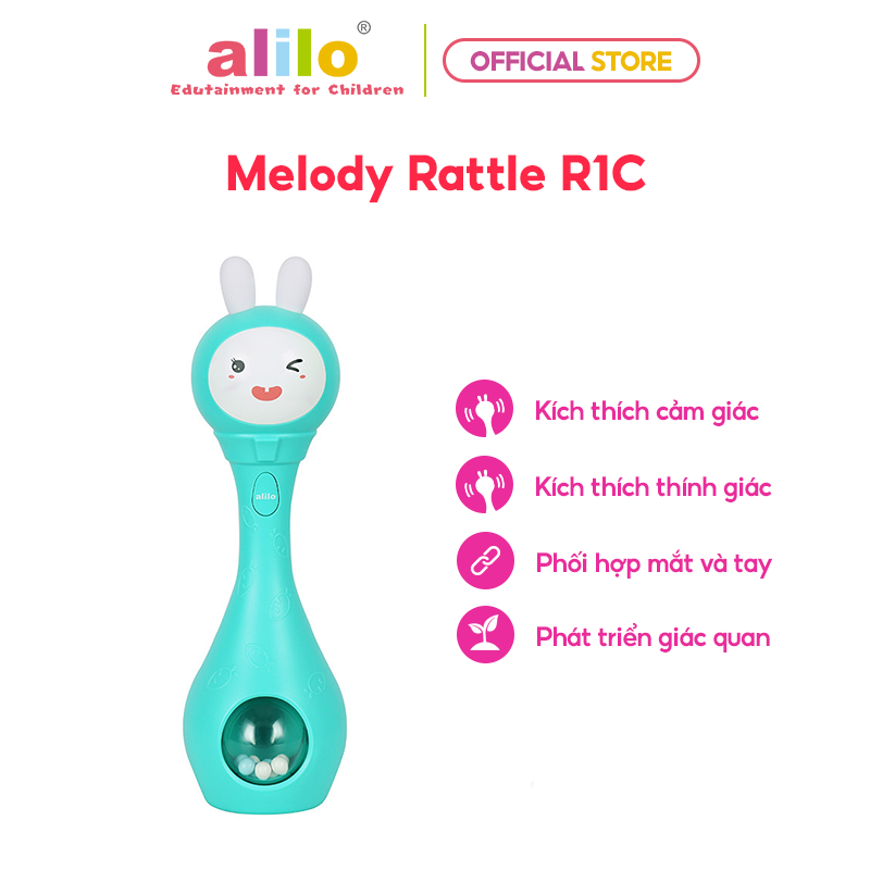 Lục lạc phát nhạc giáo dục cho trẻ Alilo Melody Rattle R1C - Hàng chính hãng - Đồ chơi giáo dục sớm, kích thước nhỏ gọn