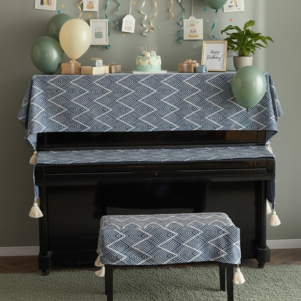 Khăn phủ đàn piano cơ đàn piano điện tử 88 phím phong cách Châu Âu cổ điển sang trọng trang trí giáng sinh noel Tết - HÀNG CHÍNH HÃNG