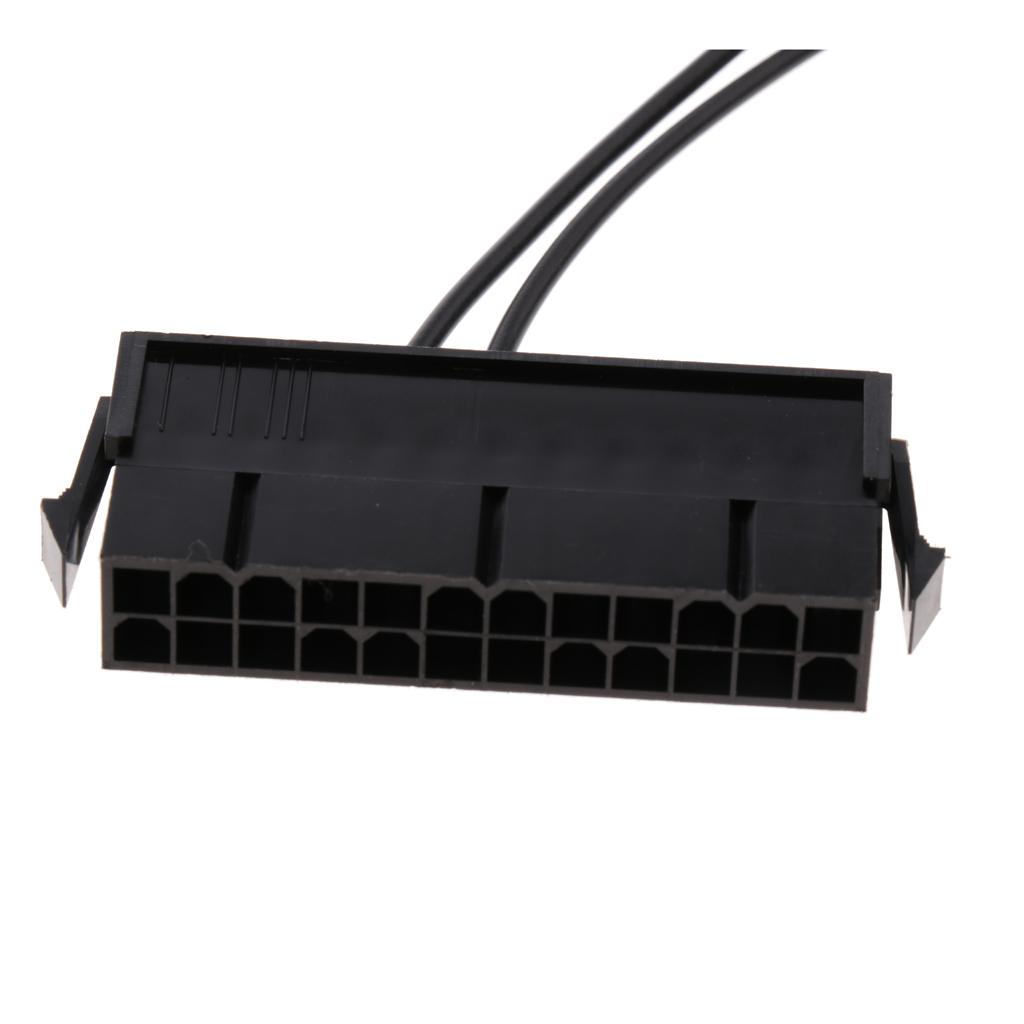 2X 30cm 24 Pin ATX Dual PSU Mainboard Motherboard Power Supply Extension Cable