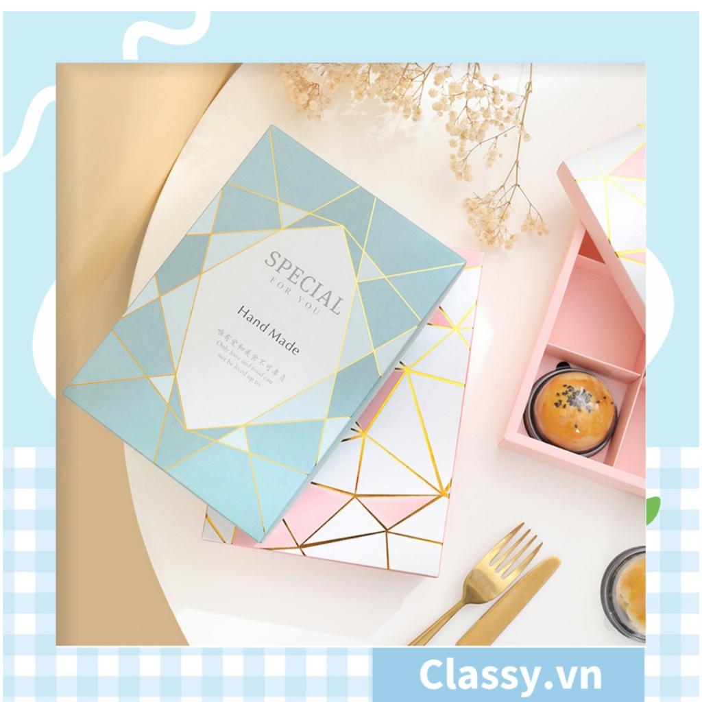 Túi giấy Classy hộp giấy đựng bánh âm dương chia 06 ngăn bằng giấy kraft Q1067