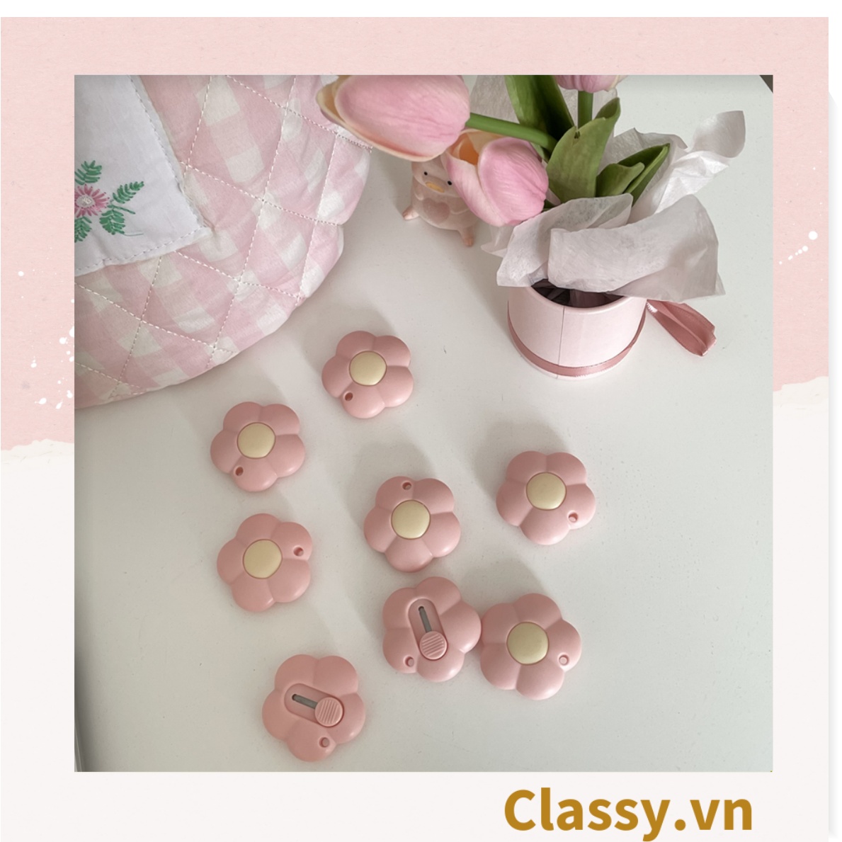 Dao rọc giấy Classy nhỏ gọn 5CM, hình bông hoa, con cún đáng yêu PK1227