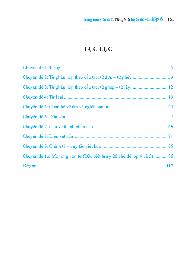 Trọng Tâm Kiến Thức Tiếng Việt Luyện Thi Vào Lớp 6 - Có Đáp Án - Tập 1