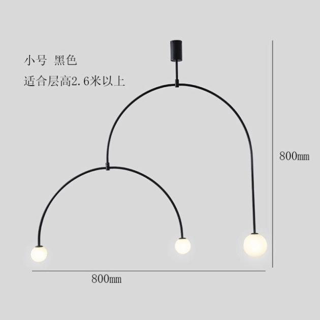 Đèn decor 3 bóng mầu đen DT