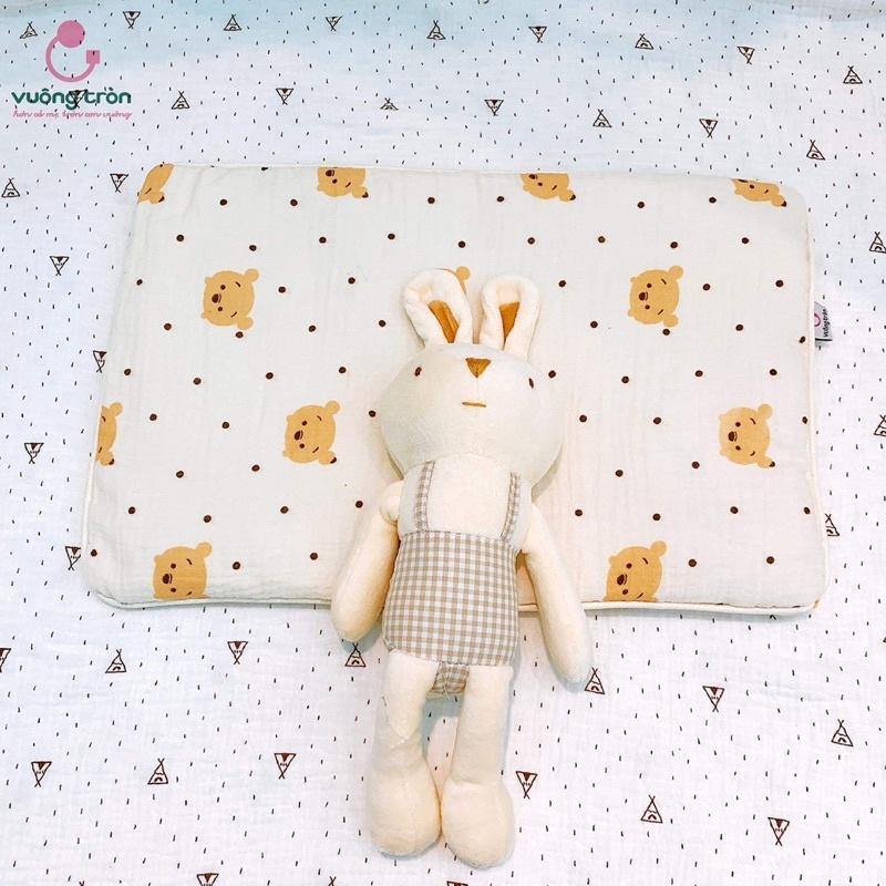 vải xô muslin gấu pooh siêu hot may đồ bộ và chăn gối,khăn tắm cho bé