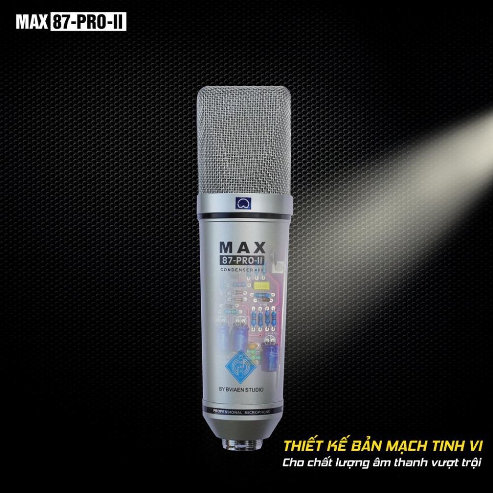 Mic thu âm Max 87-Pro-II 48V thu âm chuyên nghiệp - Condensermicrophone - Dùng cho phòng thu, livestream, karaoke