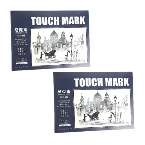 Combo 2 Sổ vẽ, viết Touch Mark chuyên dụng dành cho mỹ thuật dùng để vẽ màu nước, chì, màu bộ kích thước a5, 100% bột giấy ECF