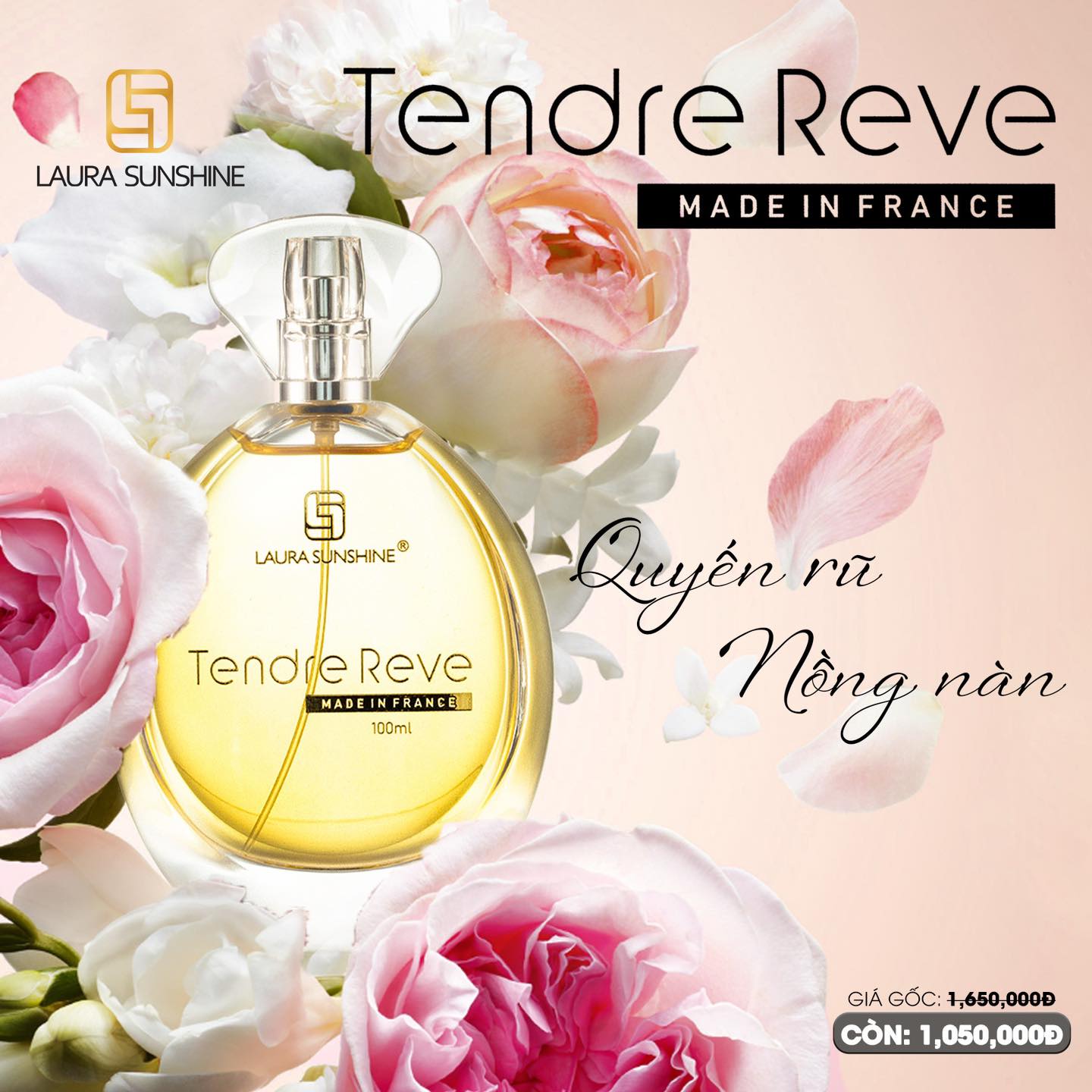 [Tặng Quà] Nước hoa nữ Laura Paris No3 Tendre Reve Nhật Kim Anh 100ml