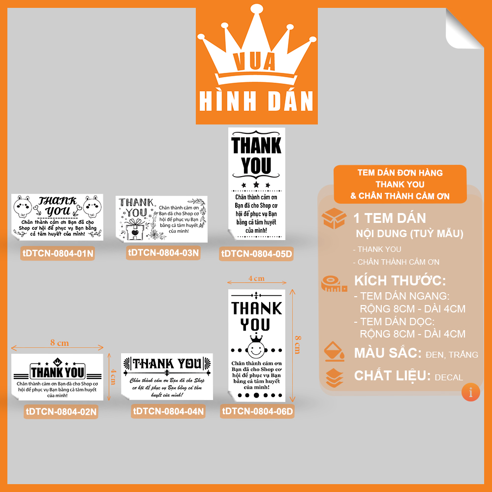 Set 50/100 tem QUÀ TẶNG và CẢM ƠN khách hàng - tem dán đơn hàng, sản phẩm dành cho shop vua hinh dan
