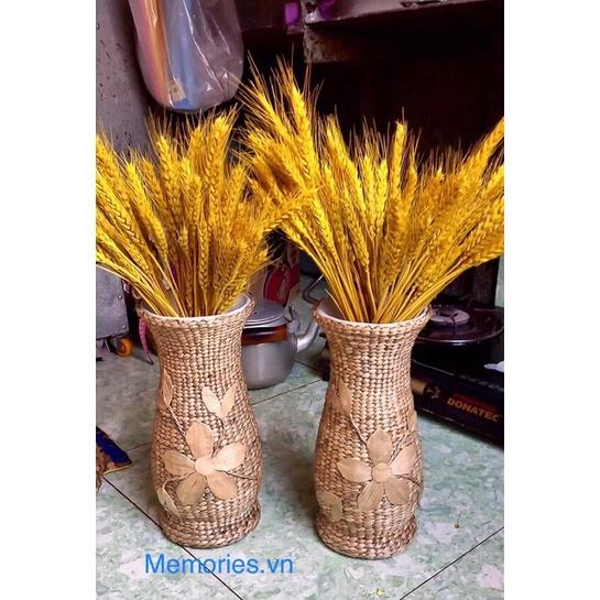 Bộ bình hoa trang trí, nón du lịch bằng dây "lục bình" khô - Quà tặng handmade lễ Tết - Thủ công "nhà làm" Memories.vn