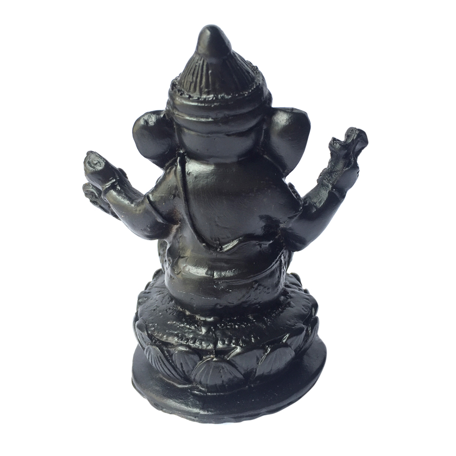 Tượng đá thần voi ganesha - màu đen