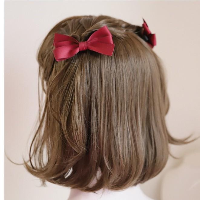 Kẹp nơ trơn phong cách retro đơn giản tiểu thư Hàn Quốc 7cm Tatitava