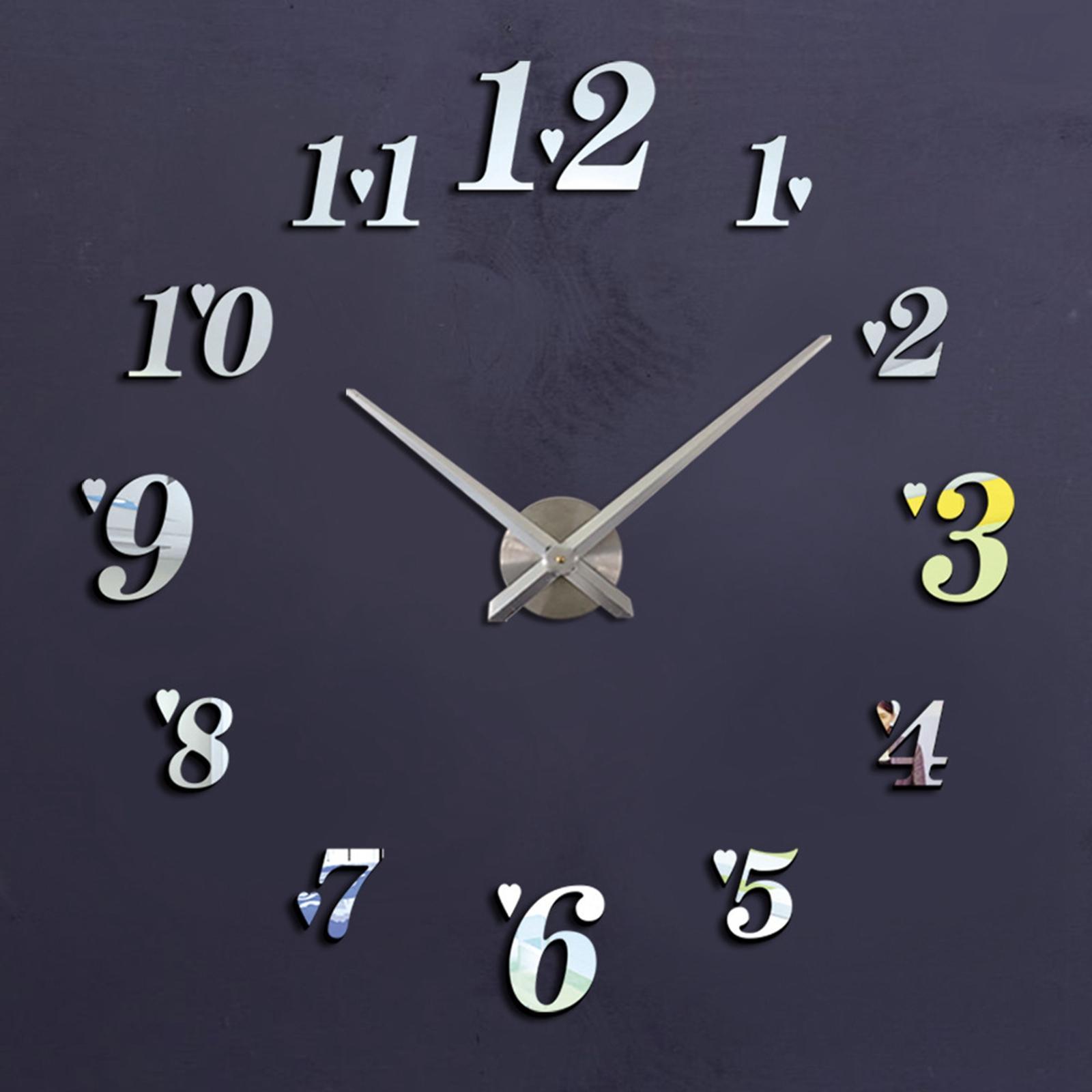 Acrylic DIY Wall Clock Large Wall Stickers Clock Arabic Numerals for School
