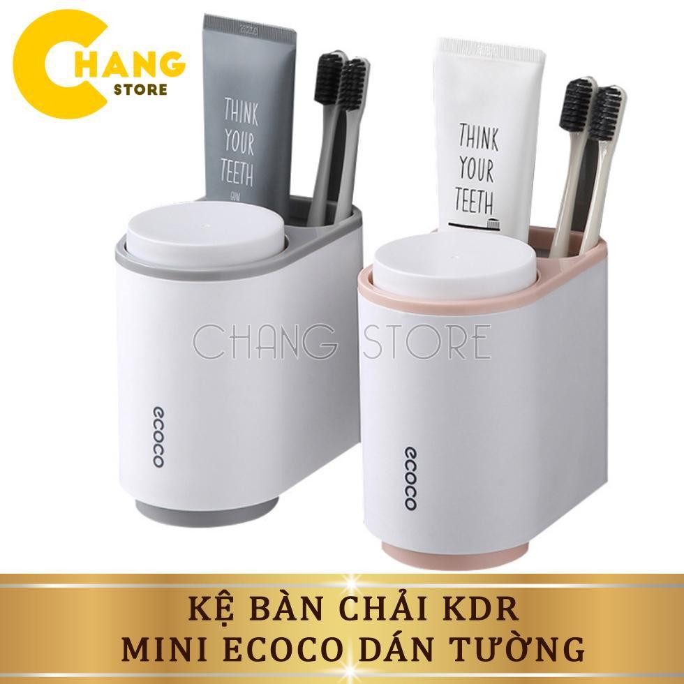 Kệ để Bàn Chải Kem Đánh Răng Mini Ecoco dán cường lực siêu chắc tặng kèm 2 cốc từ tính tiện lợi