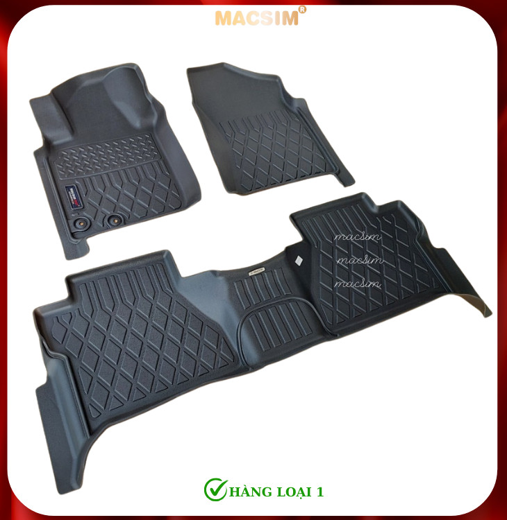Thảm lót sàn xe ô tô Nissan Navara NP-300/EL 2015+(sd) Nhãn hiệu Macsim chất liệu nhựa TPE cao cấp màu đen