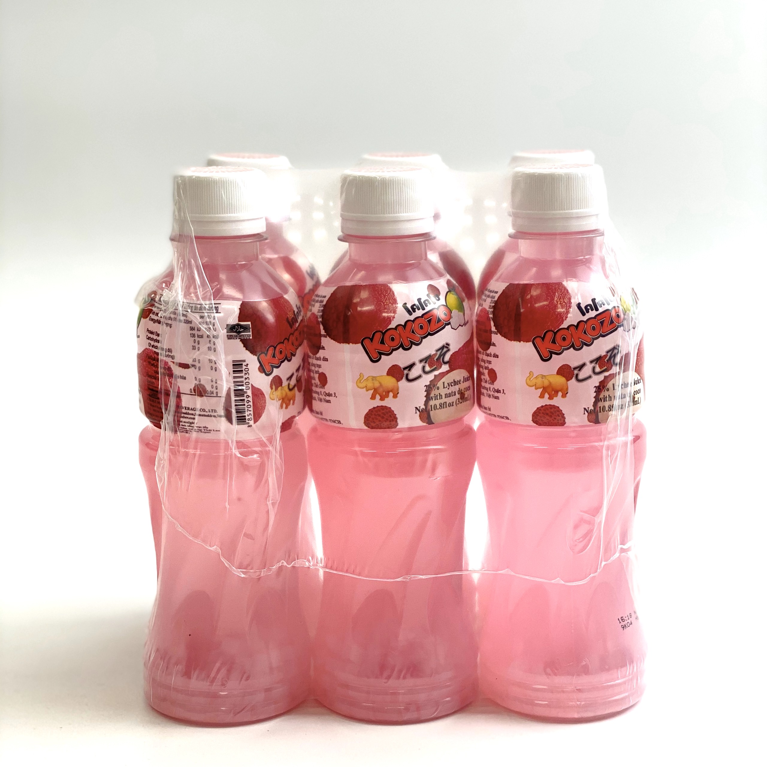 Nước ép vải Kokozo có thạch 320ml lốc 6 chai