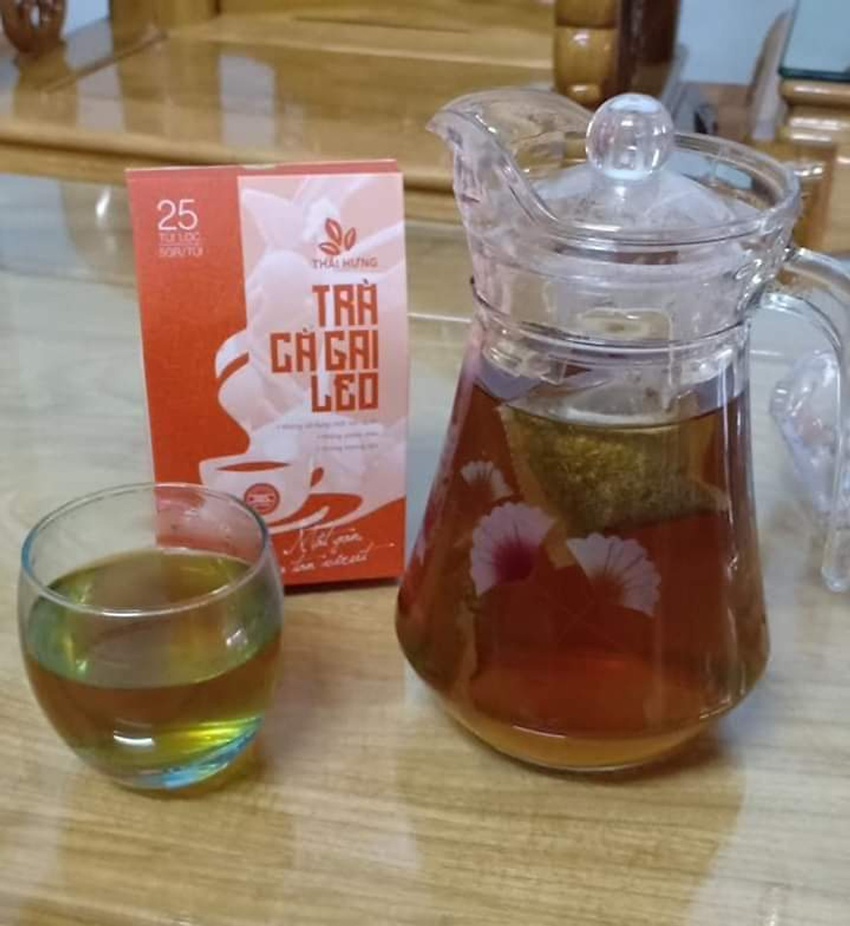 Combo 03 Hộp Trà Cà gai leo Thái Hưng 25 túi lọc x 05g - Mát gan, giải độc, giải rượu, giảm mụn nhọt