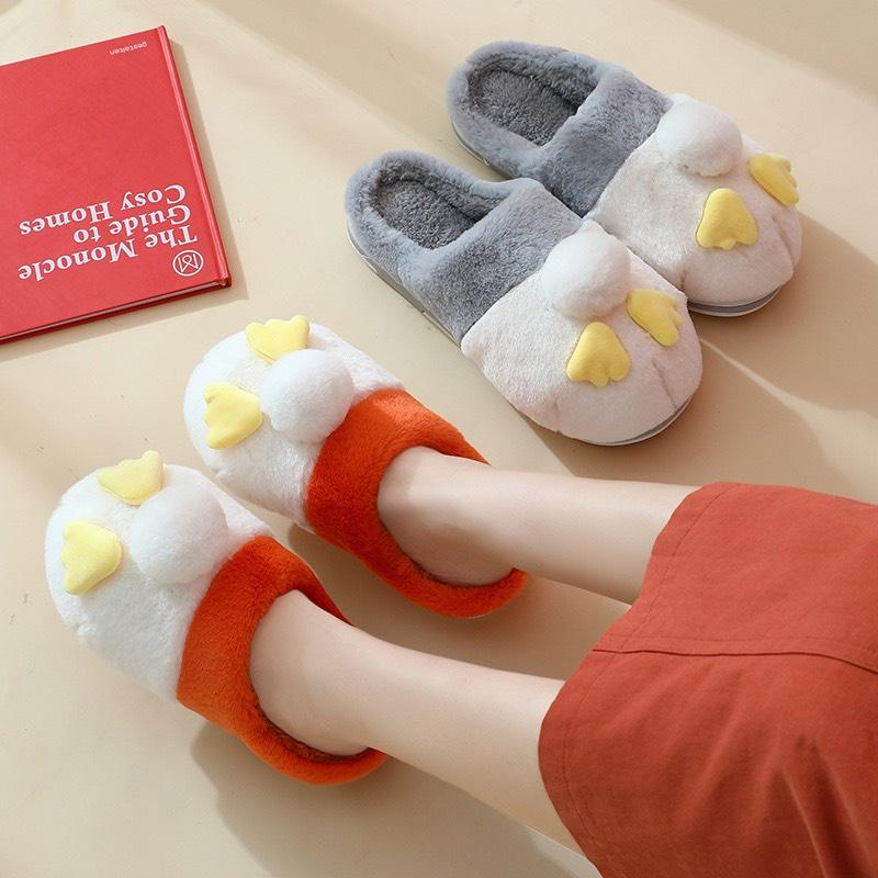 Dép bông hoạt hình vịt siêu xinh đi trong nhà ấm áp chống trơn trượt cho nam nữ DA06