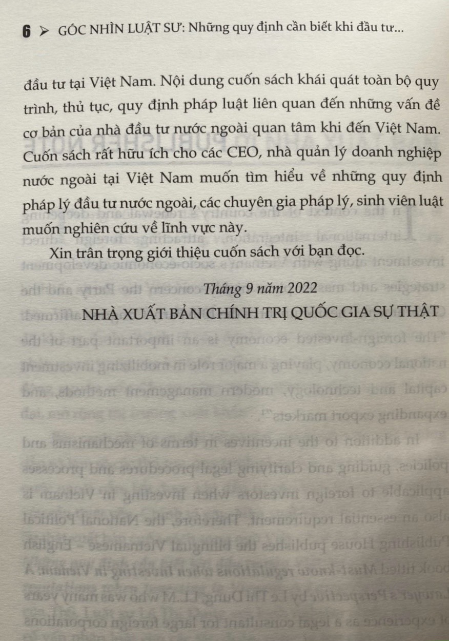 Góc nhìn luật sư Những quy định cần biết khi đầu tư vào Việt Nam