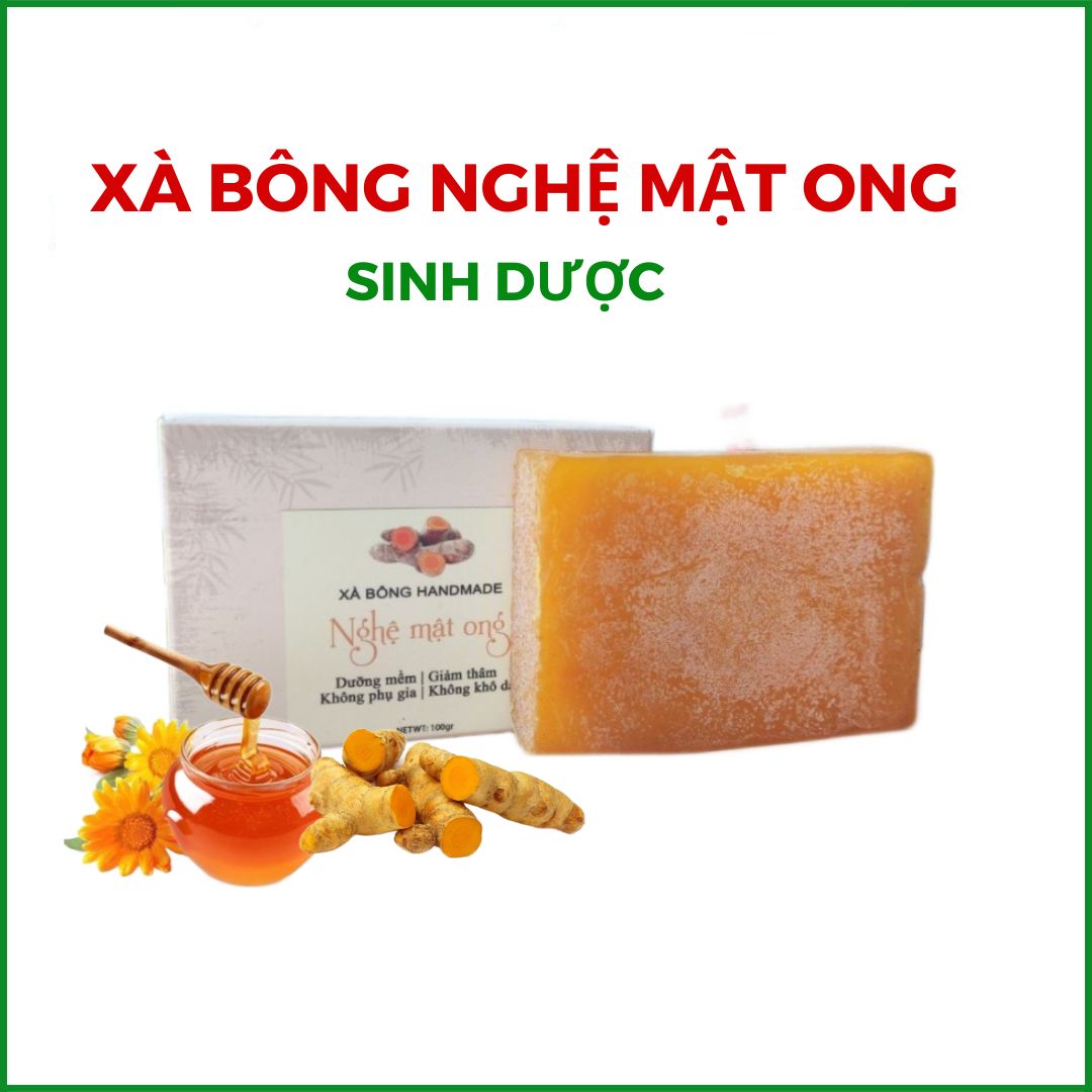 Xà bông Nghệ mật ong Sinh dược - 100g/ bánh