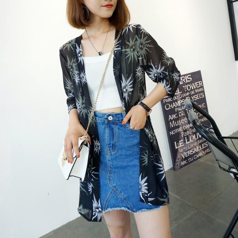 Áo Khoác Kimono Dài Chống Nắng Cho Nữ