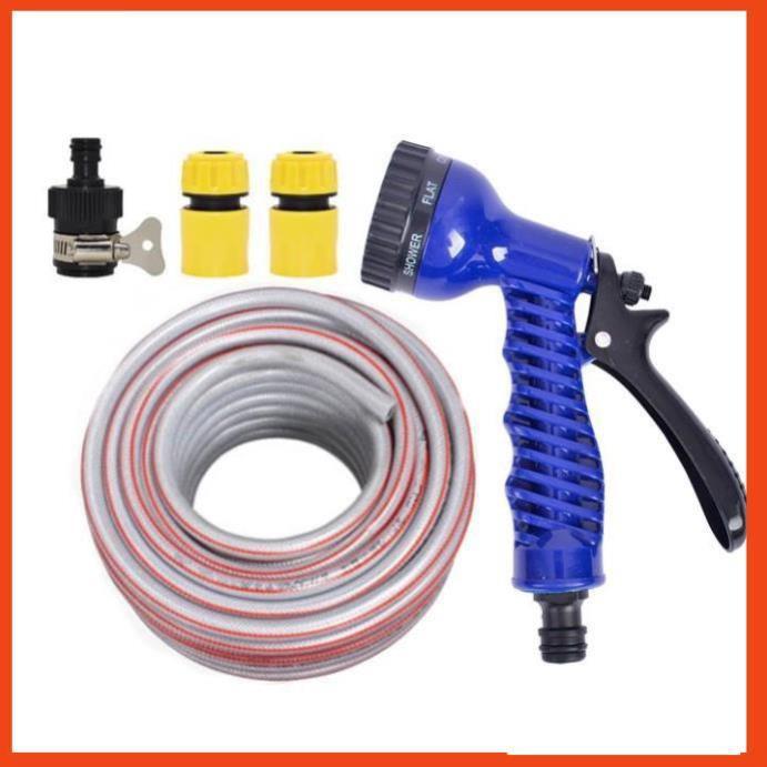 Bộ dây tăng áp 3 lần vòi xịt nước rửa xe, tưới cây loại 15m  206843