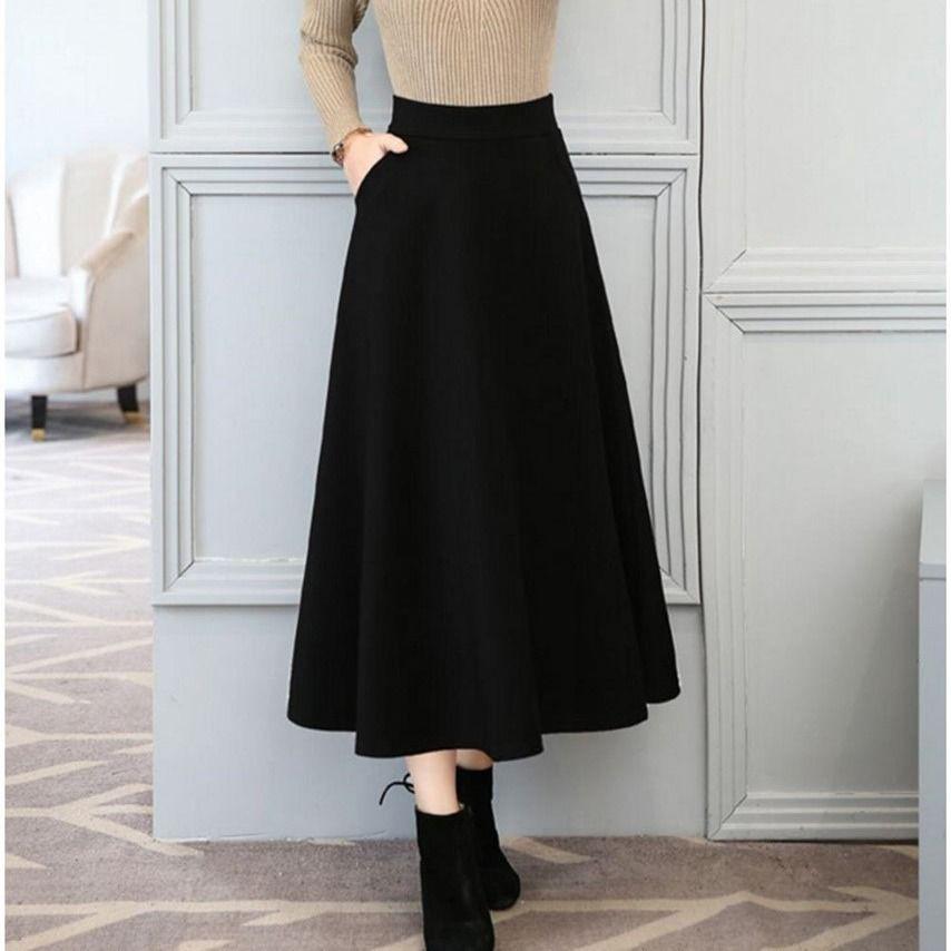 Chân váy xòe dài Hàn quốc - dài 70cm