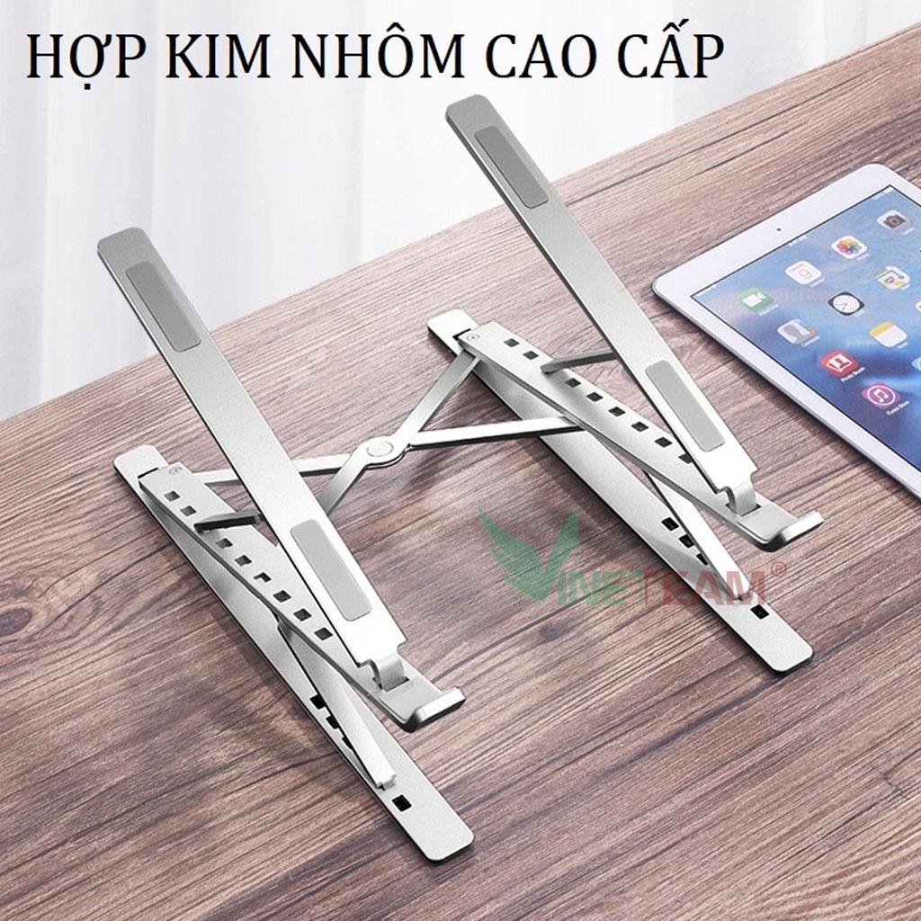 Giá đỡ laptop nhôm thiết kế thông minh 2 tầng 15 nấc điều chỉnh độ cao, nâng tản nhiệt laptop N8